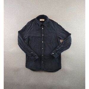 Buck Mason Shirt Men's Size XS Charcoal Dark Gray Twill Long Sleeve Button Up